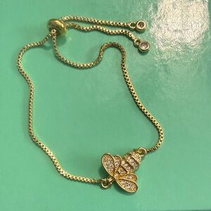 Gold Bee drawstring bracelet